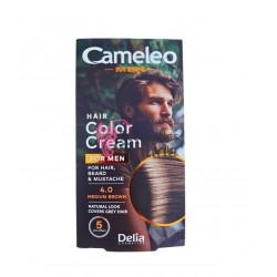 Vopsea pentru par, barba si mustata 4.0 Medium Brown, Cameleo 60 ml